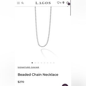 Lagos, Sterling silver beaded chain necklace 24 inches
